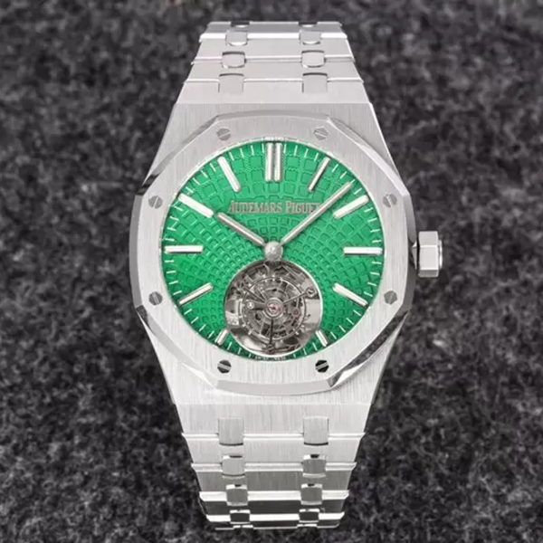 R8 공장 오데마피게 로얄오크 투르비옹 엑스트라씬 그린 다이얼 SS 브레이슬릿 41mm 26534