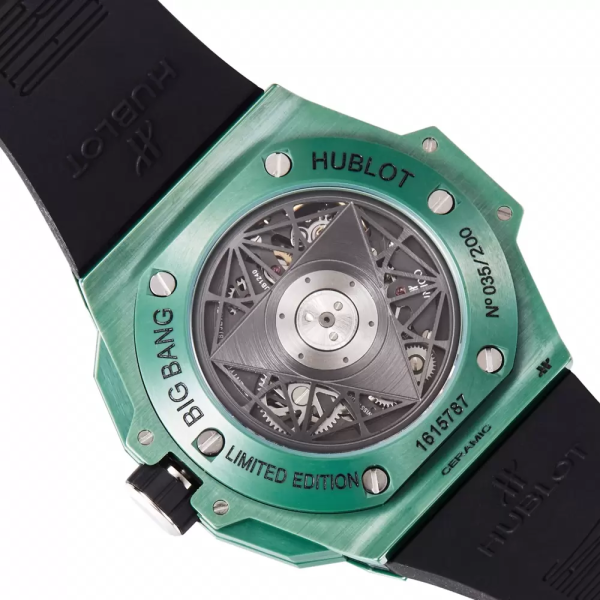 BBF공장 위블로 빅뱅 Sang Bleu II 세라믹 그린 러버 스트랩 45mm 418.GX.5207.RX.MXM22