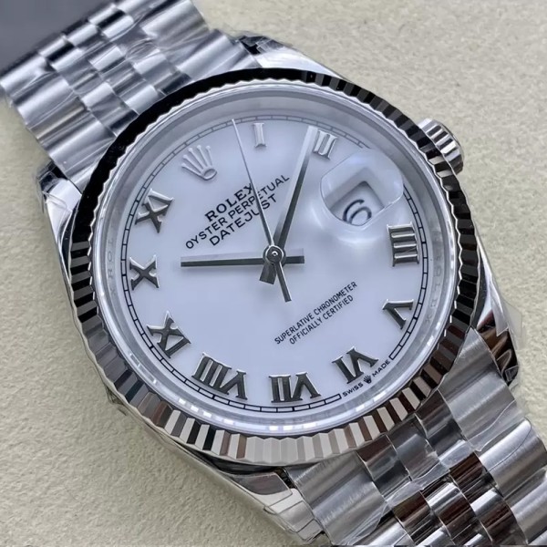 클린공장 롤렉스 데이저스트 화이트 로만 다이얼 SS 쥬빌레 36mm 126234