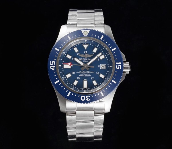 TF공장 브라이틀링 슈퍼오션 스페셜 에디션 블루 다이얼 SS 브레이슬릿 44mm Y1739316