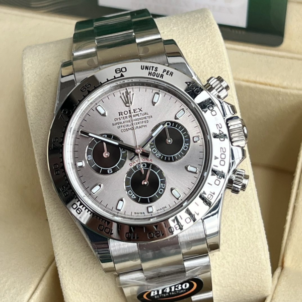 BT공장 롤렉스 데이토나 크로노그래프 그레이 다이얼 바인덱스 SS 브레이슬릿 40mm 116509