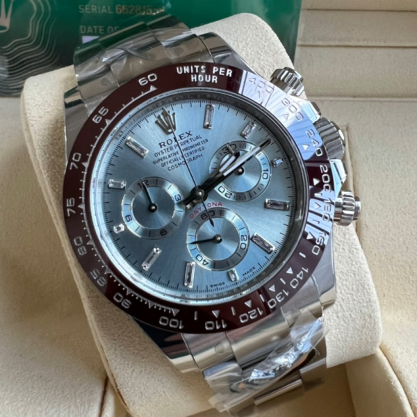 BT공장 롤렉스 데이토나 크로노그래프 아이스블루 다이얼 바게트다이아 SS 브레이슬릿 40mm 116506