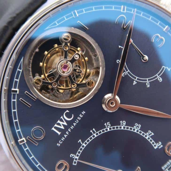 AZ공장 IWC 포르투기저 투르비옹 스틸 블루다이얼 레더 스트랩 44.2mm IW504401