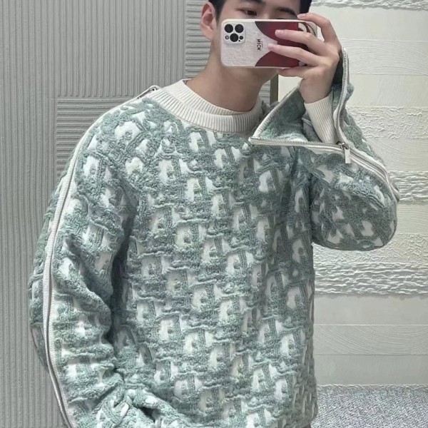 디올 오블리크 테디 니트