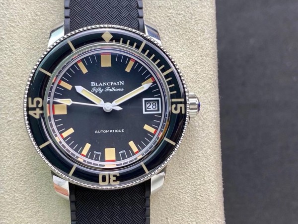 ZF공장 블랑팡 피프티 패덤즈 바라쿠다 러버 스트랩 40mm 5008B-1130-B52A