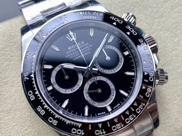 VS공장 롤렉스 데이토나 크로노그래프 블랙 다이얼 바인덱스 SS 브레이슬릿 40mm 126500
