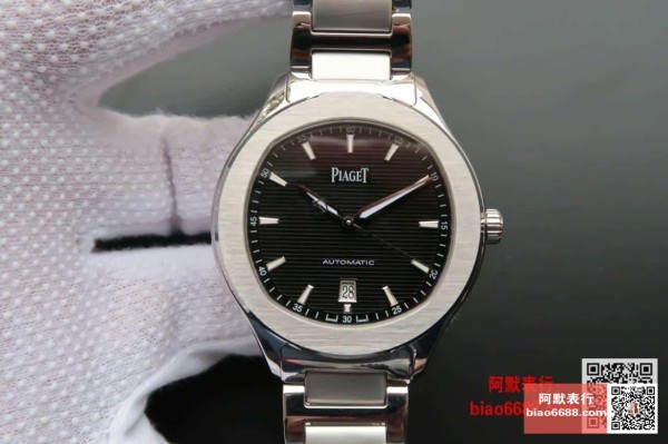 MKS공장 피아제 POLO 데이트 블랙 다이얼 SS 브레이슬릿 42mm G0A41003