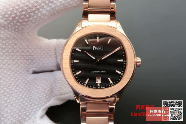 MKS공장 피아제 POLO 데이트 블랙 다이얼 로즈골드 금통 42mm G0A41003