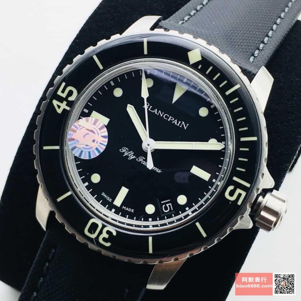 ZF공장 블랑팡 피프티 패덤즈 사파이어 베젤 러버 스트랩 45mm 5015E-1130-B52A